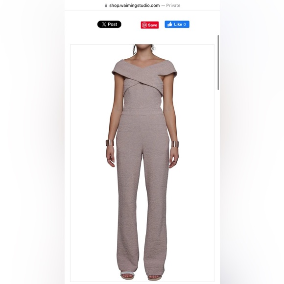 Wai Ming Off the Shoulder Jumpsuit. - Picture 1 of 8